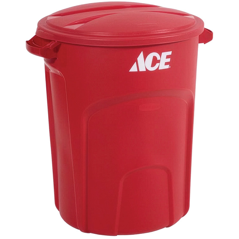 32 Gal. Ace® Red Plastic Garbage Can