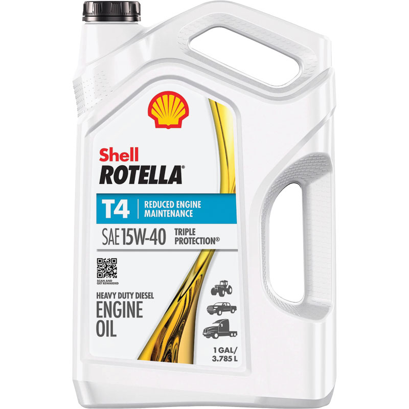 Shell Rotella® T4 SAE 15W-40 Heavy Duty Diesel Engine Oil, 1 Gal.