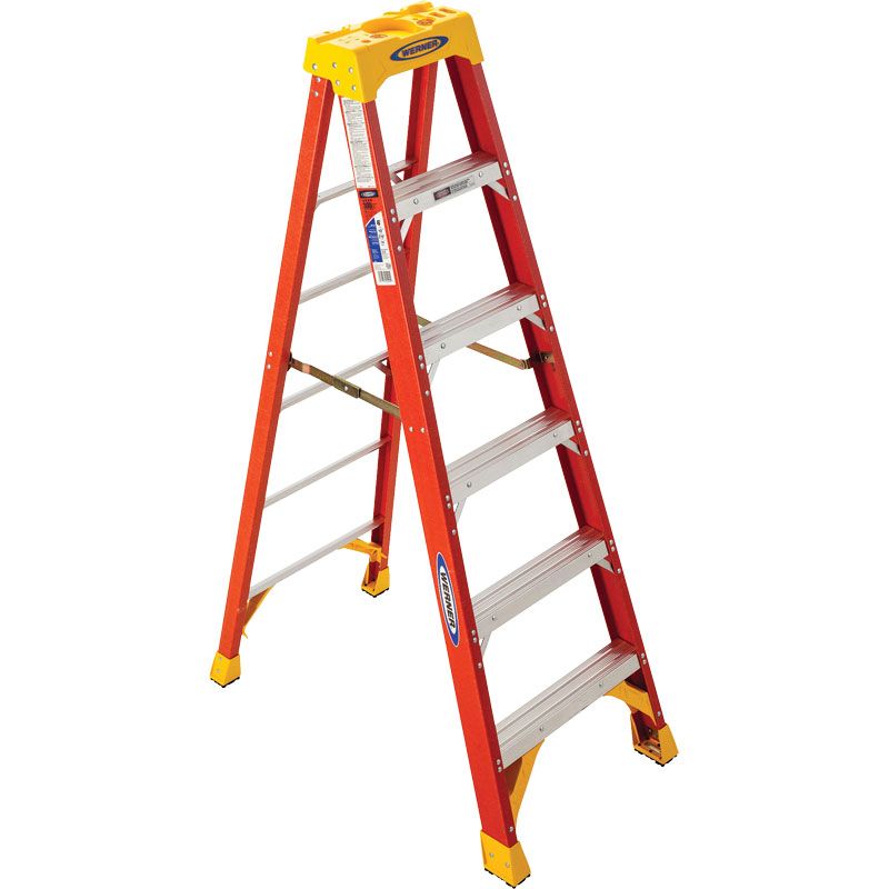 Werner® 6' Type IA Fiberglass Step Ladder, 300 Lb. Capacity