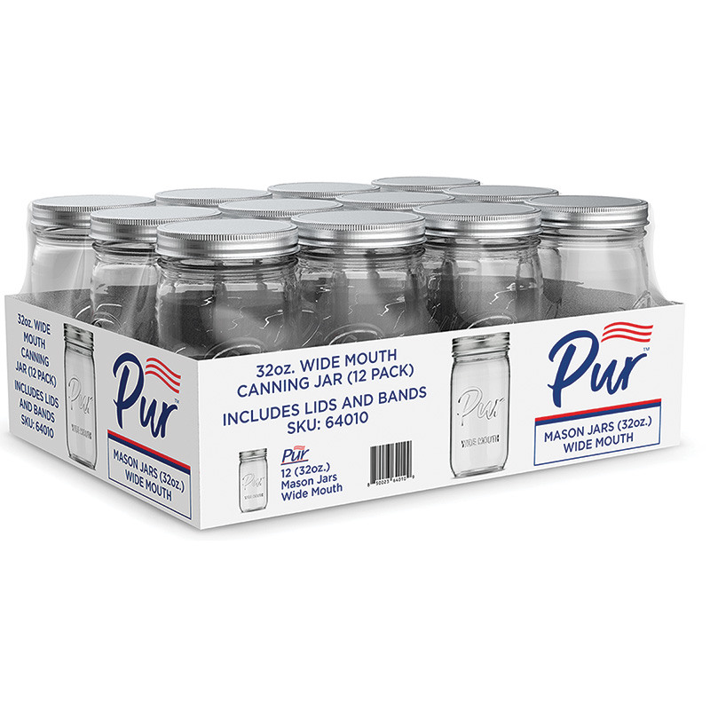 Pur™ Wide Mouth Mason Jar, 32 Oz. 12 Pk.