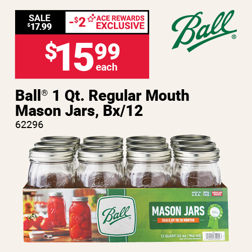 Ball® 1 Qt. Regular Mouth Mason Jars, Bx/12