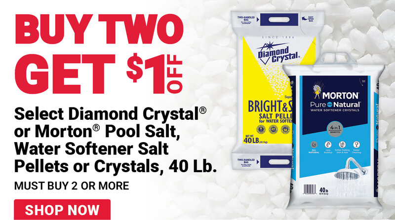 Diamond Crystal® or Morton® Pool Salt, Water Softener Salt Pellets or Crystals, 40Lb.