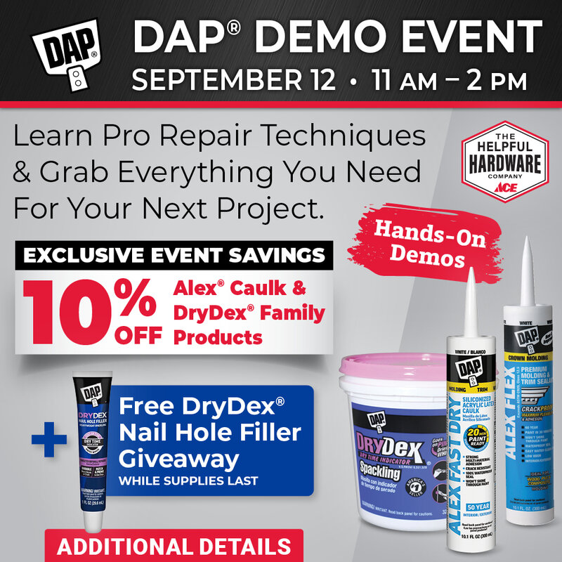 DAP® Caulk and DryDex® Spackle Demo
