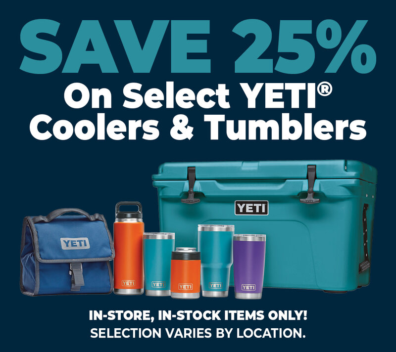 Save 25% on Select YETI® Coolers & Tumblers
