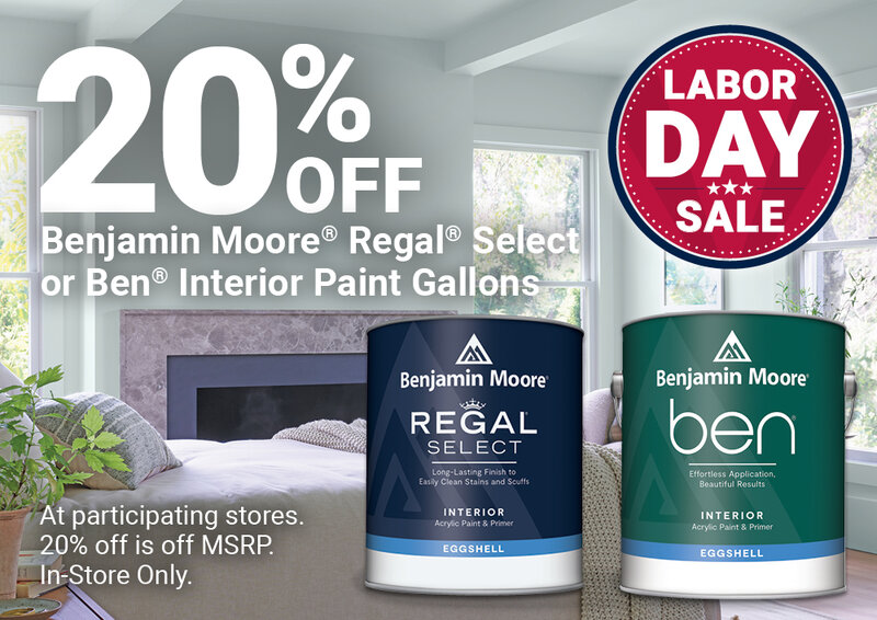 20% Off Benjamin Moore® Regal® Select & Ben Interior Paint Gallons