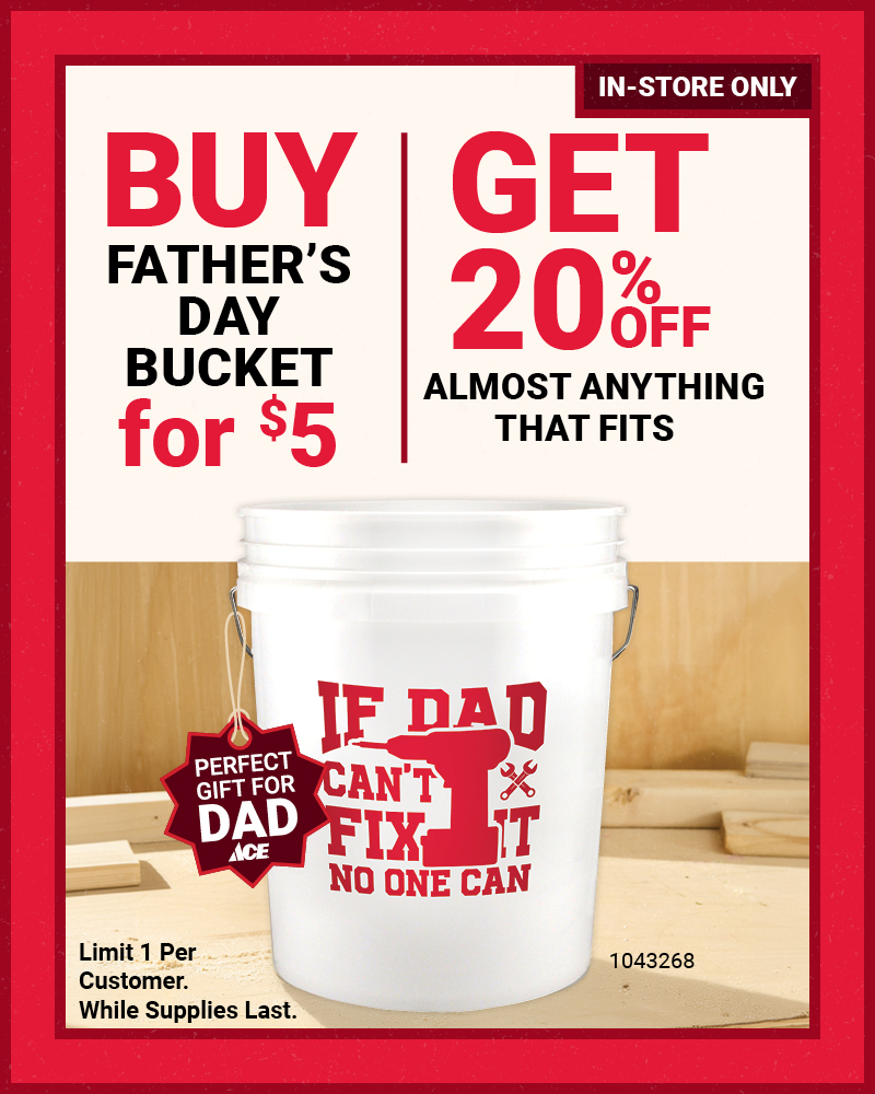 5 Gal. Ace Fathers Day White Polyethylene Bucket