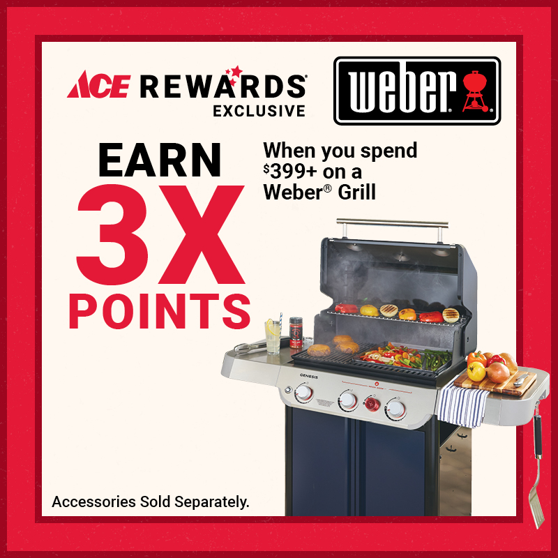 Earn 3x Points When You Spend $399+ on Weber Grills