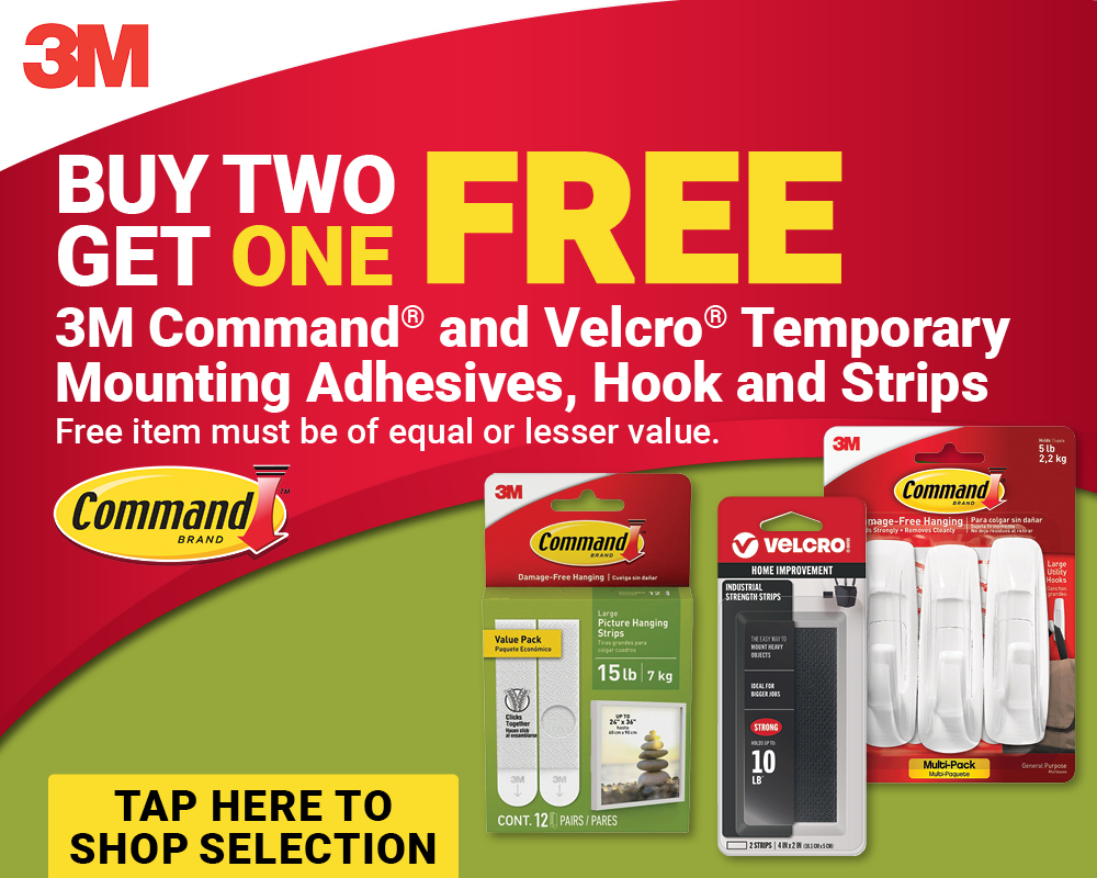 3M Command® and Velcro® Buy Two Get One Free