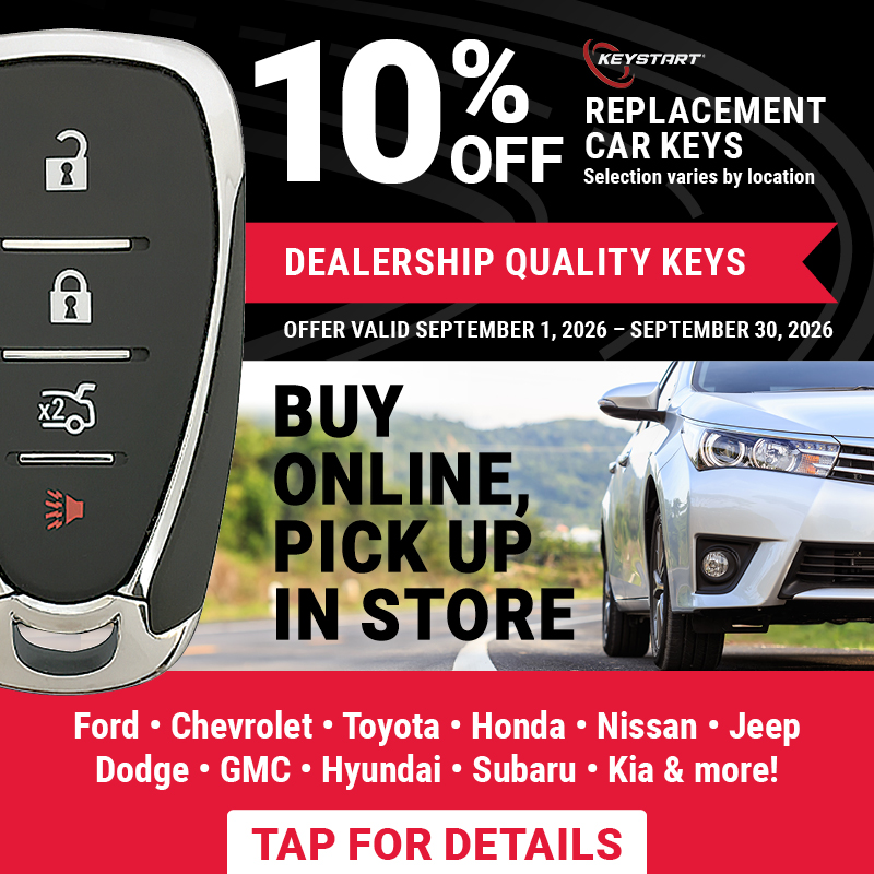 10% Off Keystart Replacement Car Keys